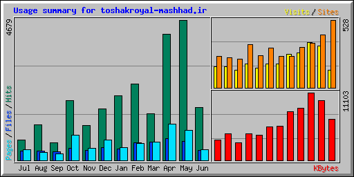 Usage summary for toshakroyal-mashhad.ir